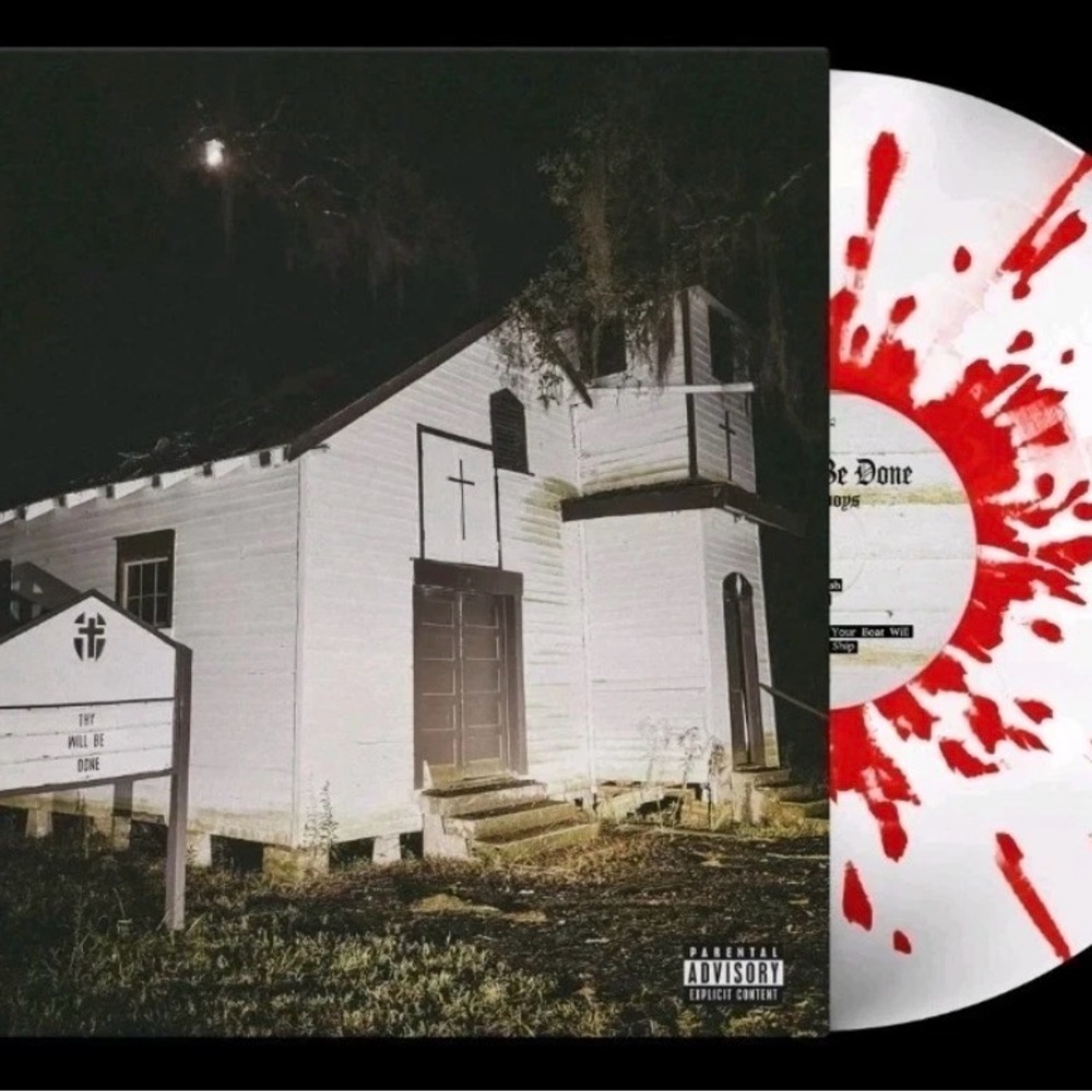 White and Red Splatter Vinyl Record